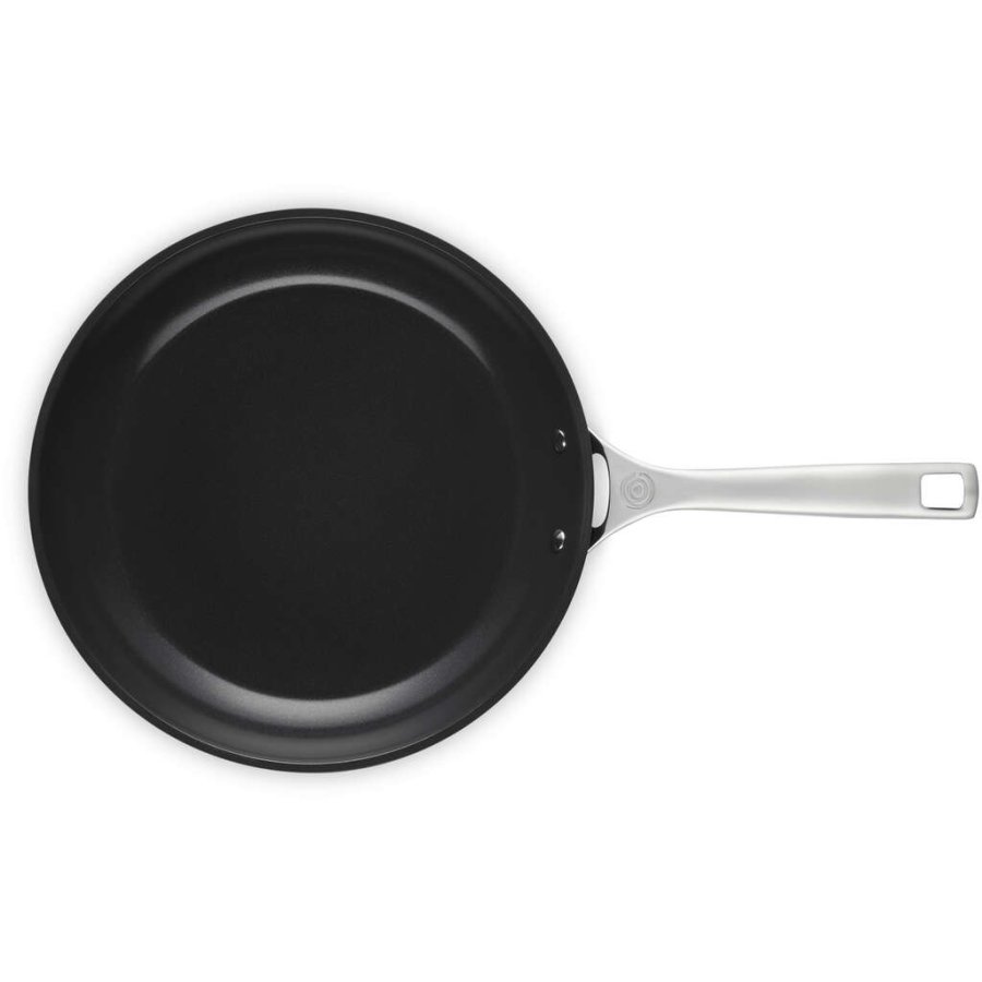 Le Creuset Essential Stegepande m. Keramisk Belgning 28 cm, Sort