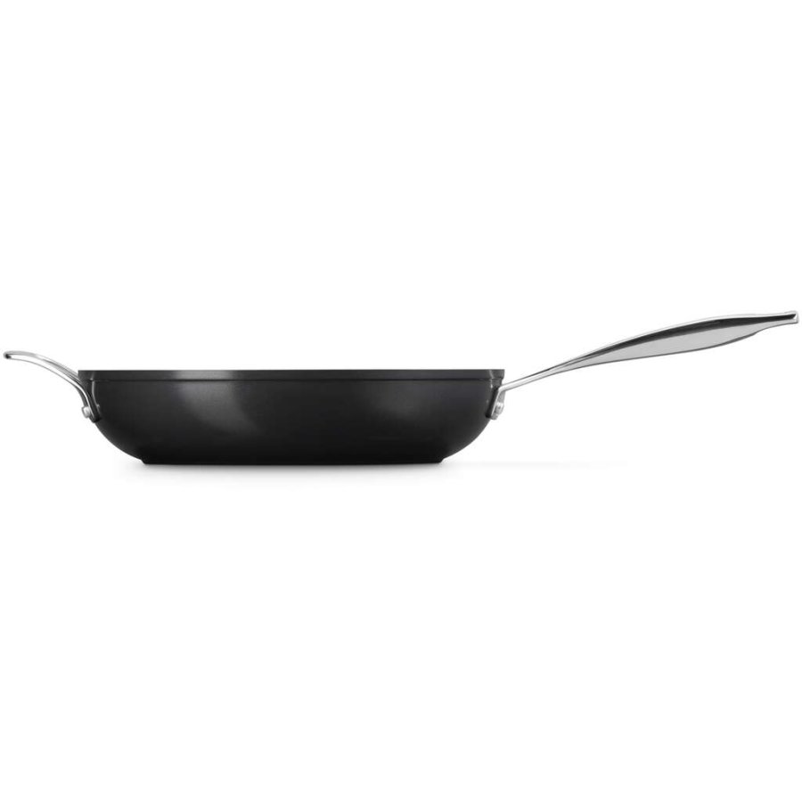 Le Creuset Essential Dyb Stegepande m. Keramisk Belgning 28 cm, Sort