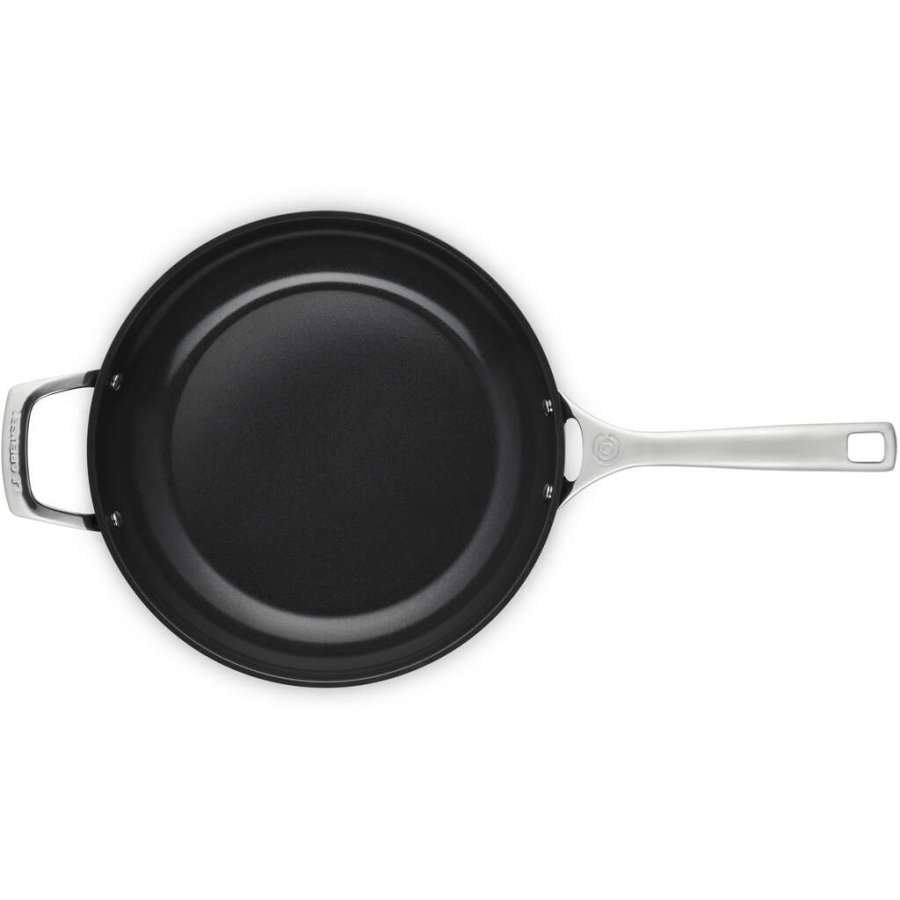 Le Creuset Essential Dyb Stegepande m. Keramisk Belgning 28 cm, Sort