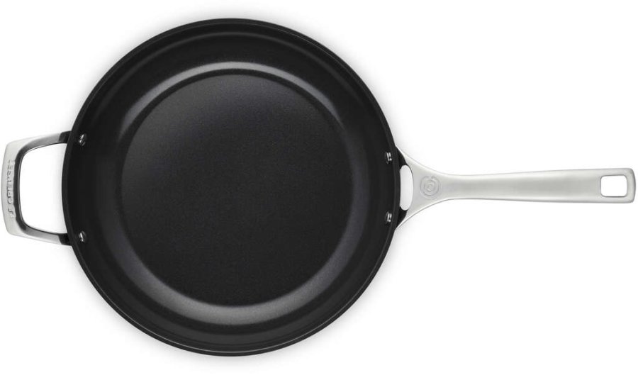 Le Creuset Essential Dyb Stegepande m. Keramisk Belgning 28 cm, Sort