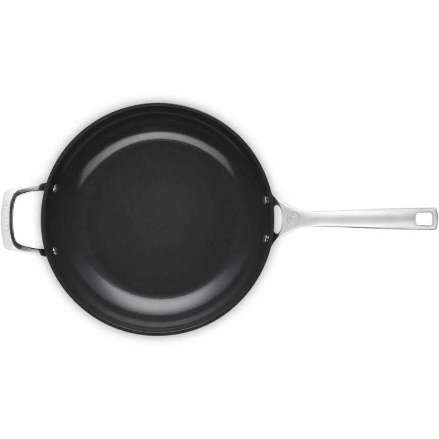 Le Creuset Essential Dyb Stegepande m. Keramisk Belgning 30 cm, Sort