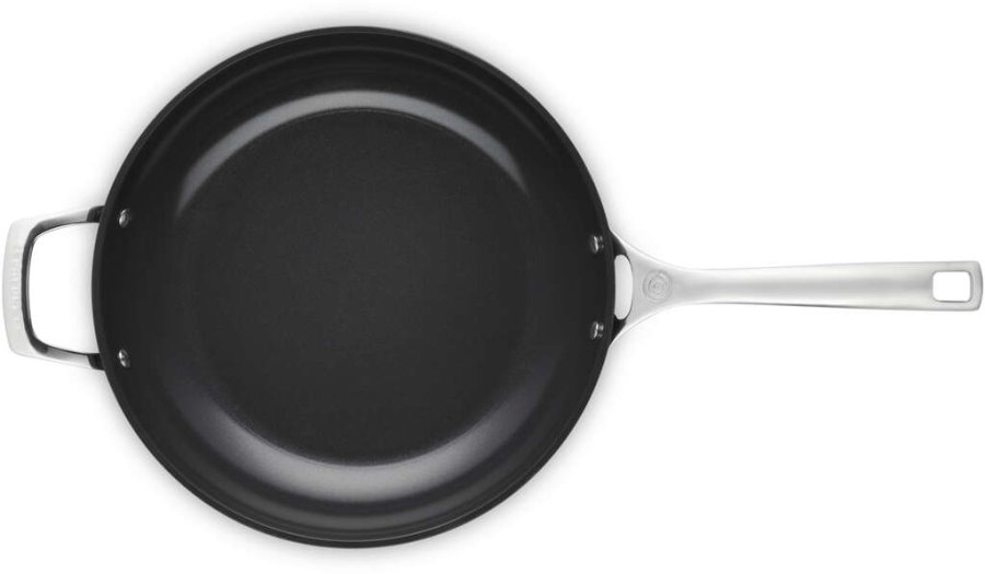 Le Creuset Essential Dyb Stegepande m. Keramisk Belgning 30 cm, Sort