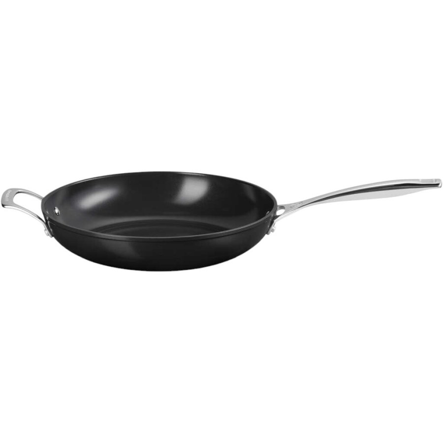 Le Creuset Essential Dyb Stegepande m. Keramisk Belgning 30 cm, Sort