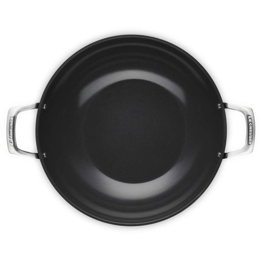 Le Creuset Essential Wok m. Keramisk Belgning 32 cm, Sort