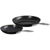 Le Creuset Essential Stegepande m. Keramisk Belgning 2 stk. 24/28 cm, Sort