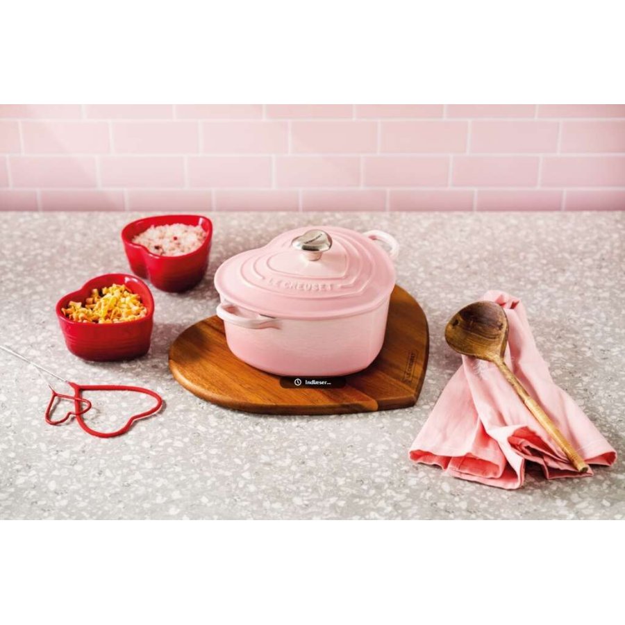 Le Creuset Heart Gryde m. Hjerteformet Knop 20 cm/1,9 L, Shell Pink