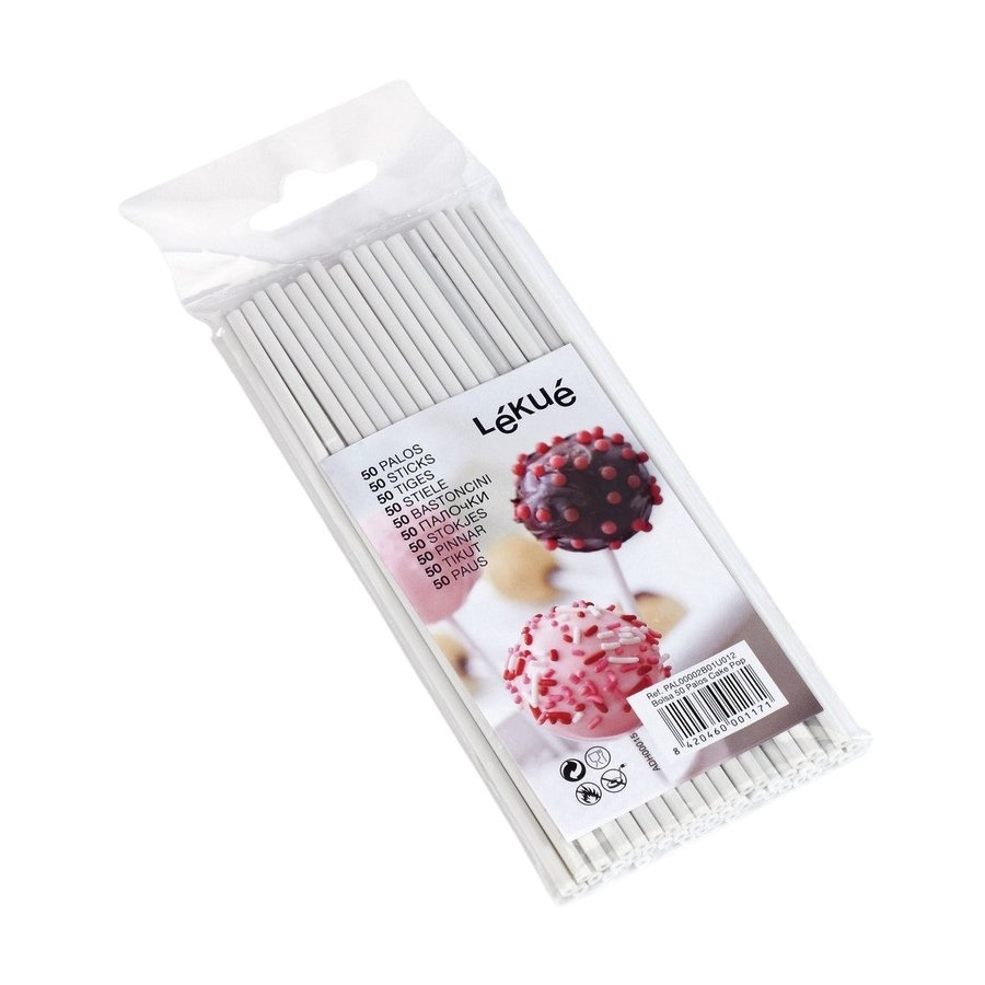 Lékué Cake Pops Pinde 50 stk., Hvid