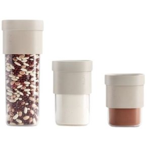 L&eacute;ku&eacute; Flip Storage Opbevaringsd�se 3 stk, Cream