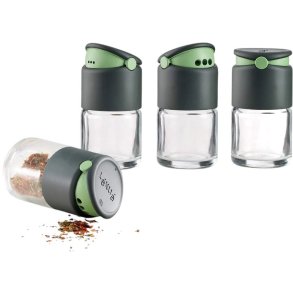 L&eacute;ku&eacute; Opbevaringsglas t. Krydderier 4 stk, Gr�