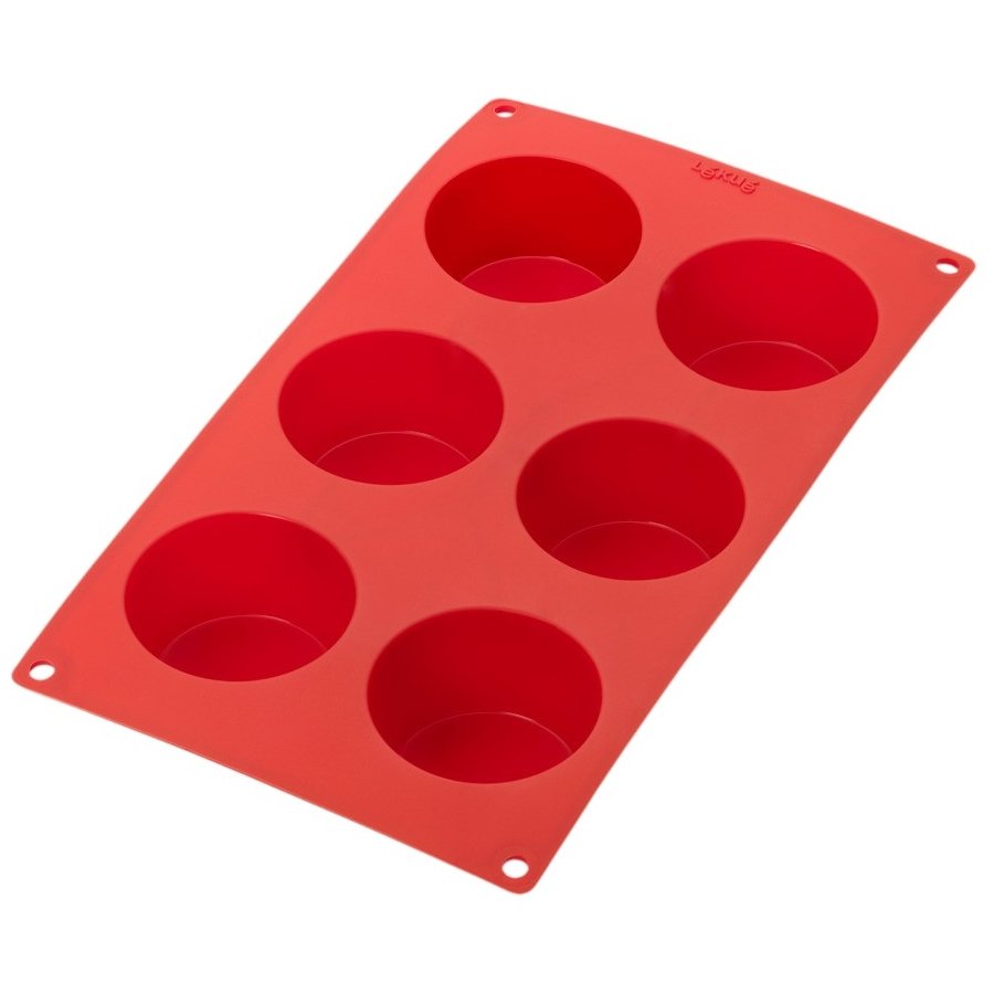 Lékué Muffinform 6 Huller 30 cm, Rød