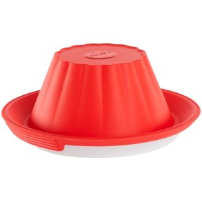 Lku Buddingform m. Bund 24x24 cm, Rd