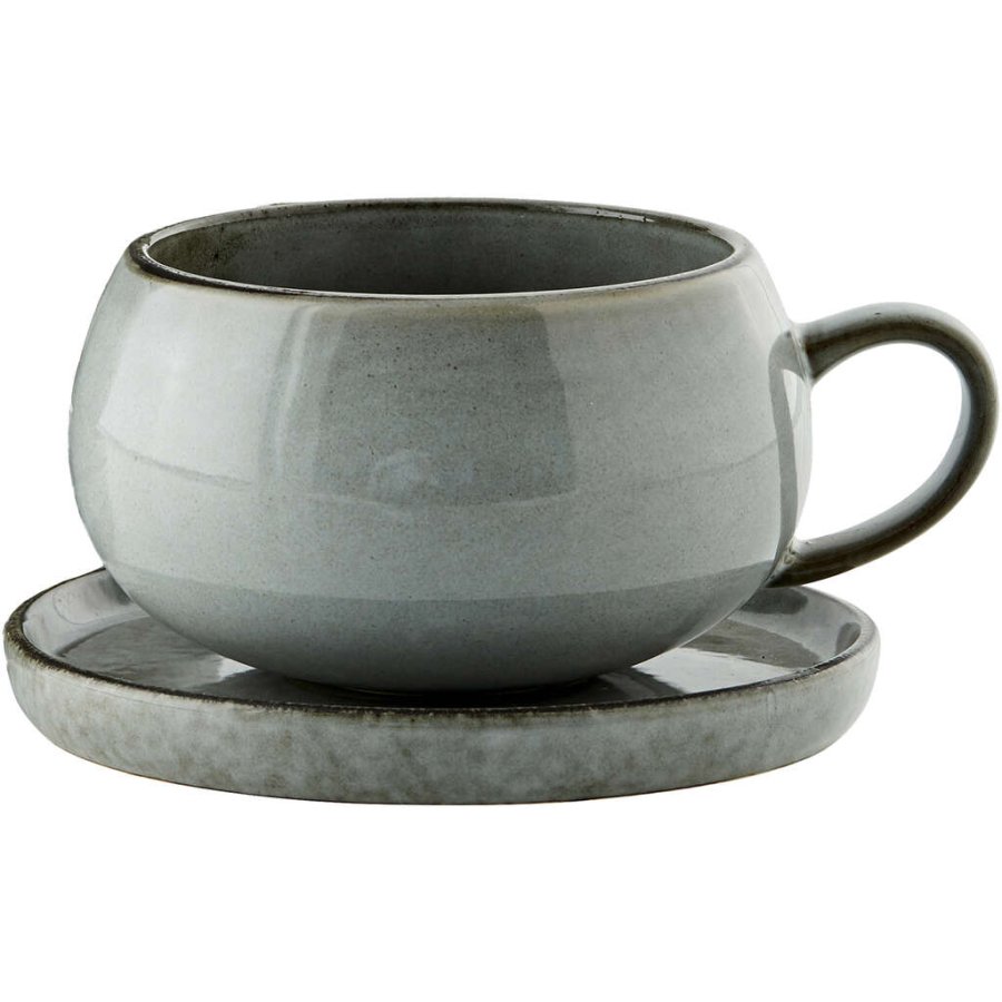 Lene Bjerre Amera Tasse mit Untertasse 40 cl, Grau