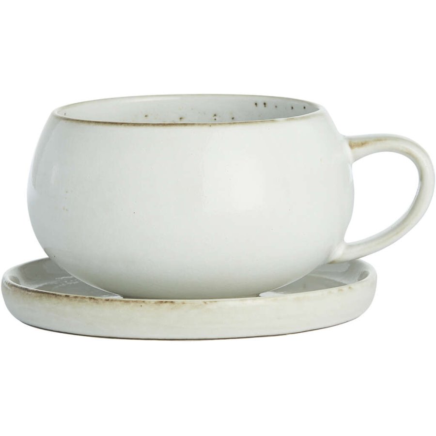 Lene Bjerre Amera Tasse mit Untertasse 40 cl, Beige