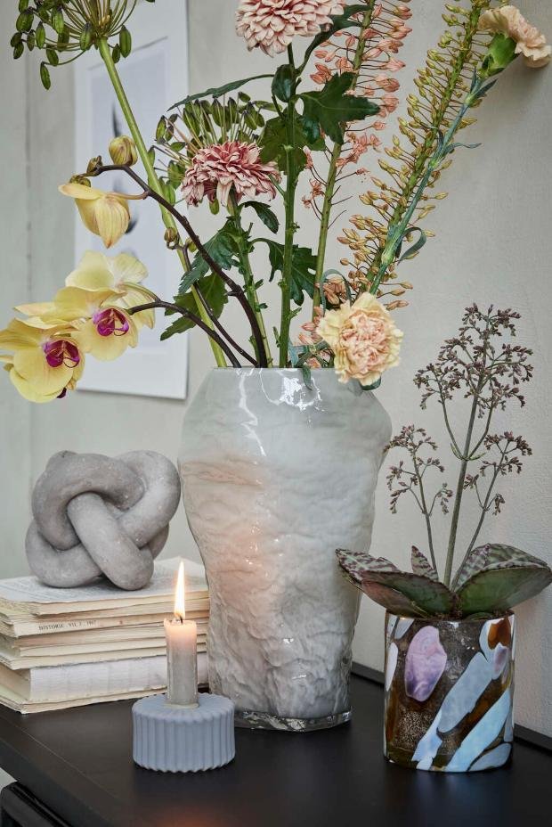 Lene Bjerre Avine Vase H11,5 cm, Linen/Bark