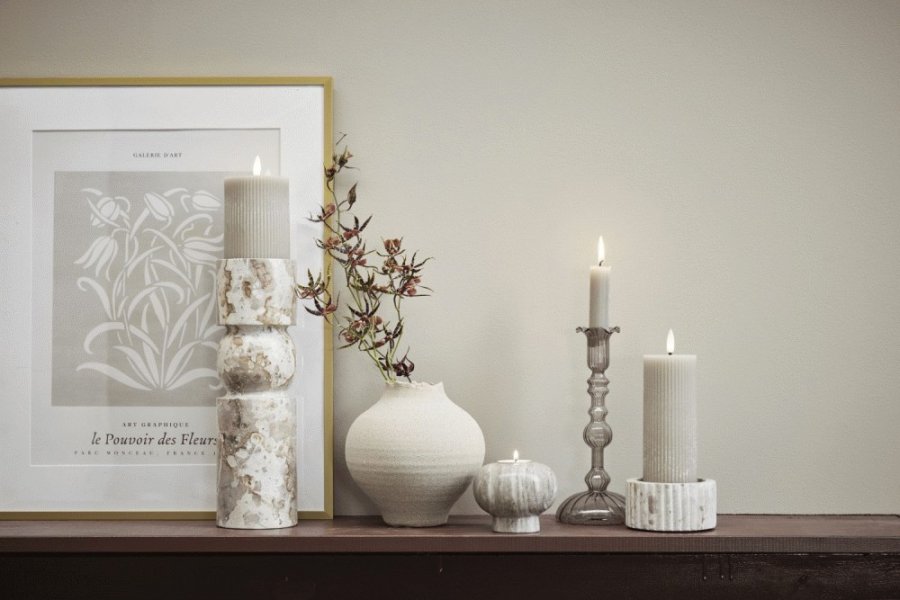 Lene Bjerre Astalina Kerzenhalter H23 cm, Grau