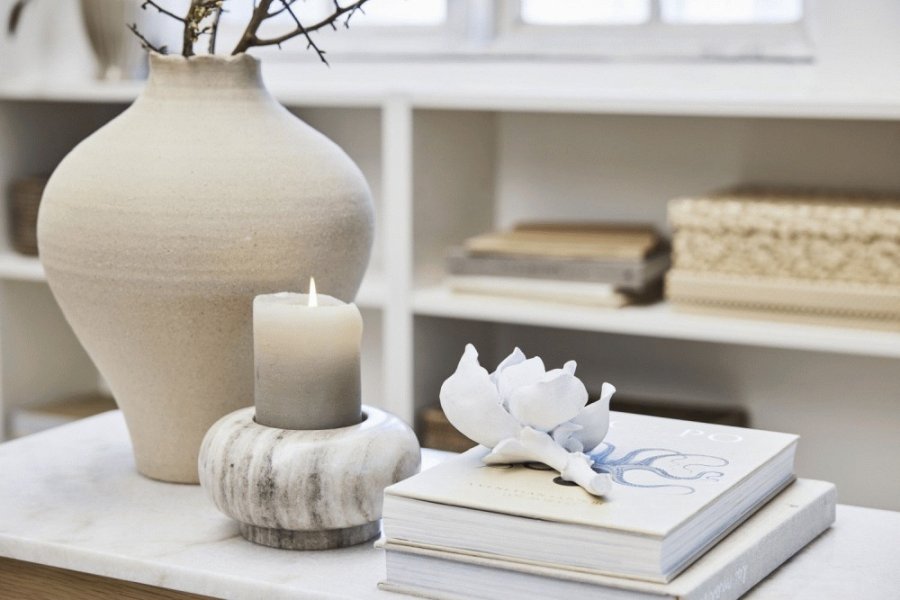 Lene Bjerre Serafina Dekoblume 17 cm, Weiß