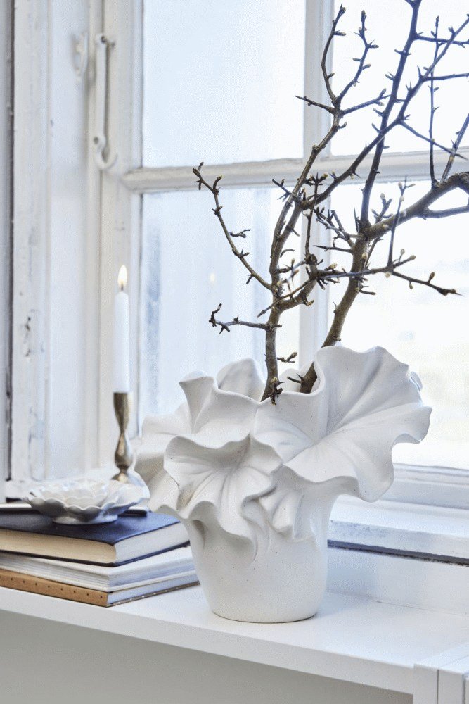 Lene Bjerre Isolinia Vase H21,6 cm, Weiß