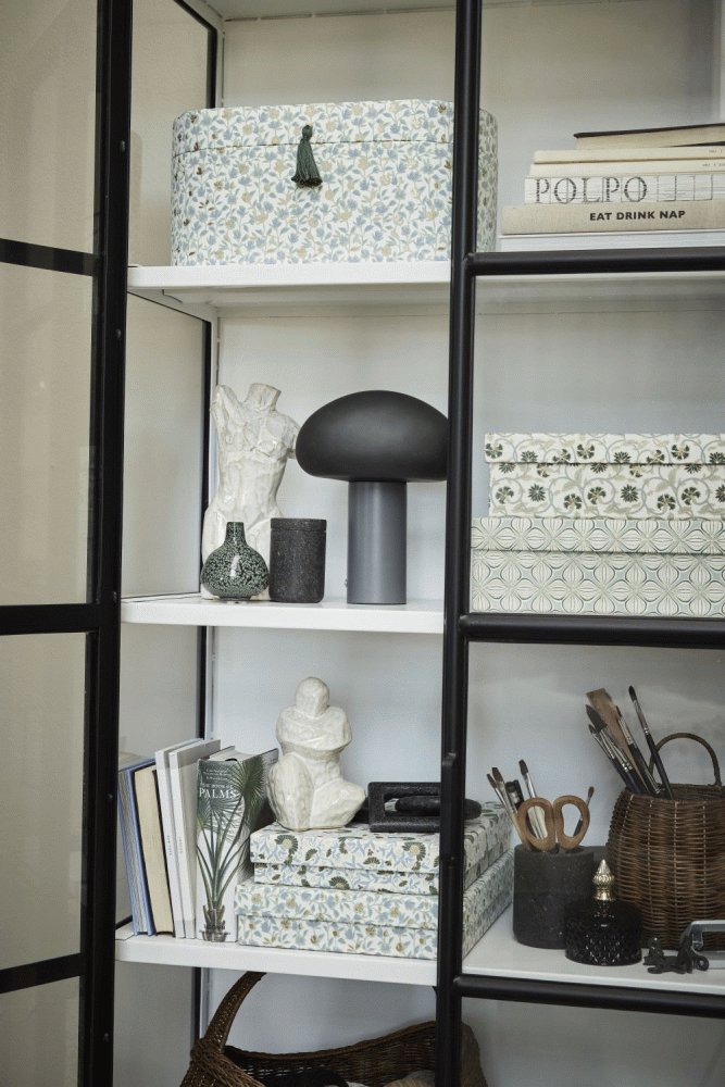 Lene Bjerre Ellen Aufbewahrungsbox 2er Set klein, Weiß/Blau