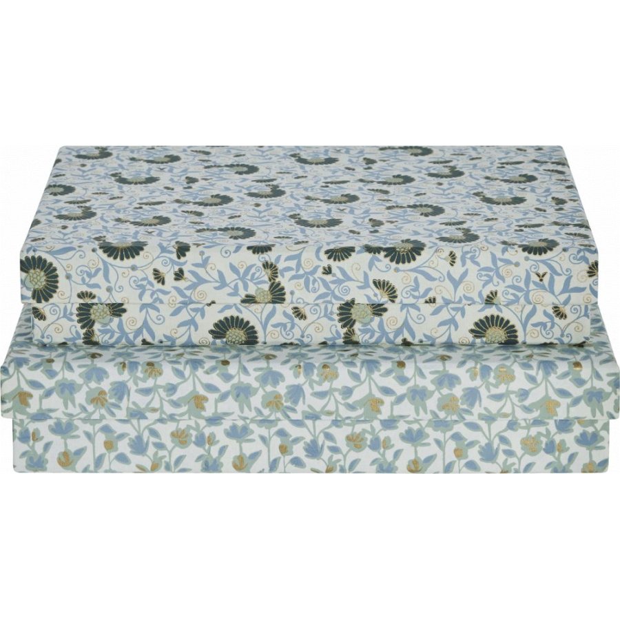 Lene Bjerre Ellen Aufbewahrungsbox 2er Set klein, Weiß/Blau