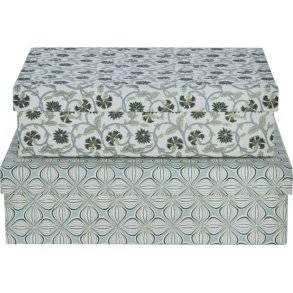 Lene Bjerre Ellen Aufbewahrungsbox 2er Set groß, Weiß/Blau