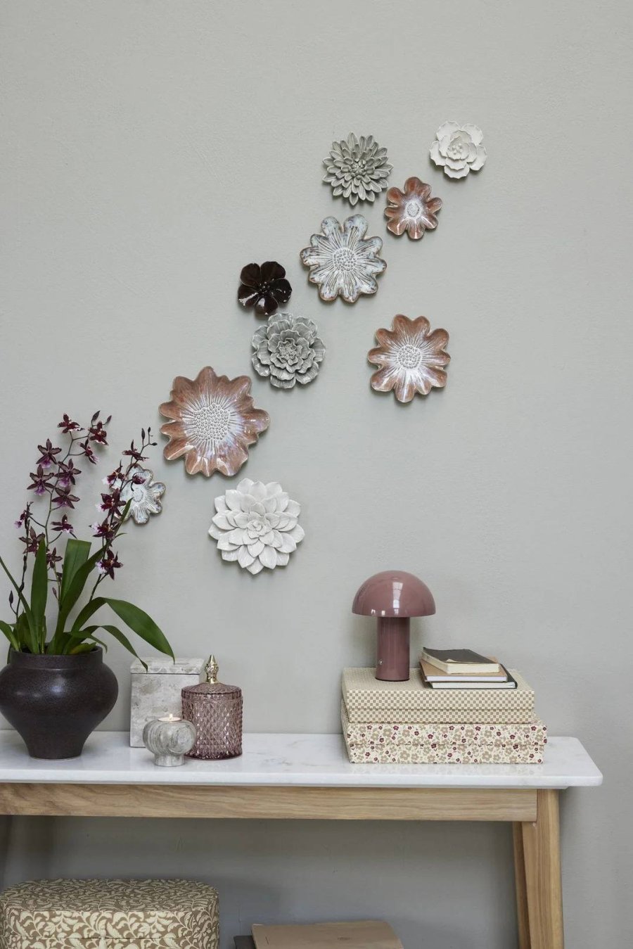 Lene Bjerre Floria Wanddekoration 13,5 cm, Grau