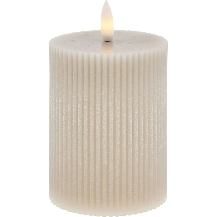 Lene Bjerre Lillia Stumpenkerze LED 7,5xH10 cm, Sand