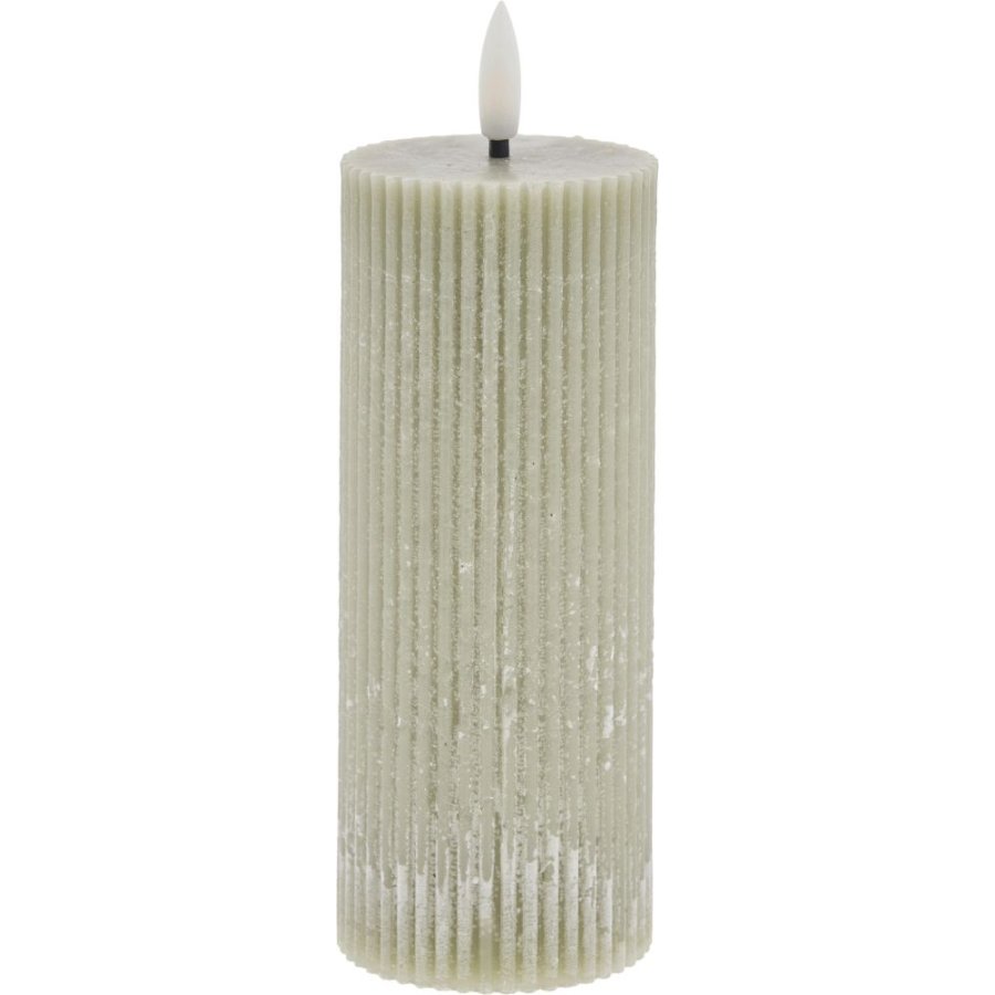 Lene Bjerre Lillia Stumpenkerze LED 6xH15 cm, Staubiges Grün