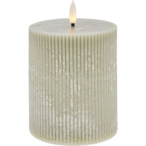 Lene Bjerre Lillia Stumpenkerze LED 10xH12 cm, Staubiges Grün