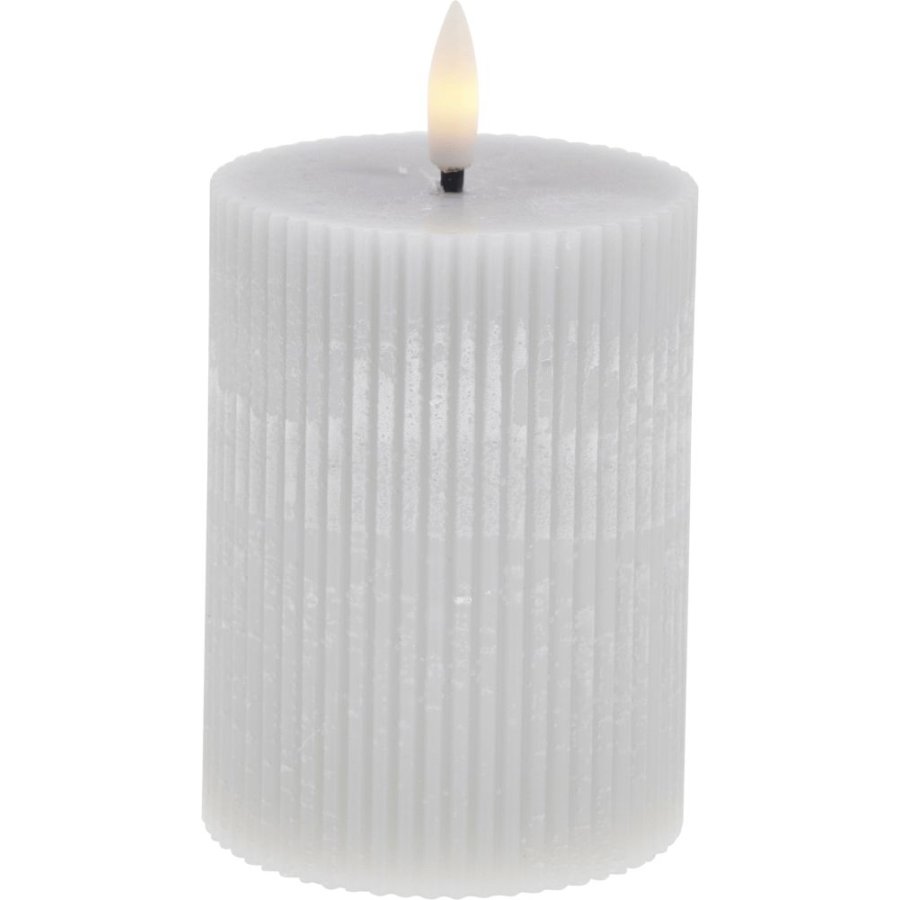 Lene Bjerre Lillia Stumpenkerze LED 7,5xH10 cm, Grau