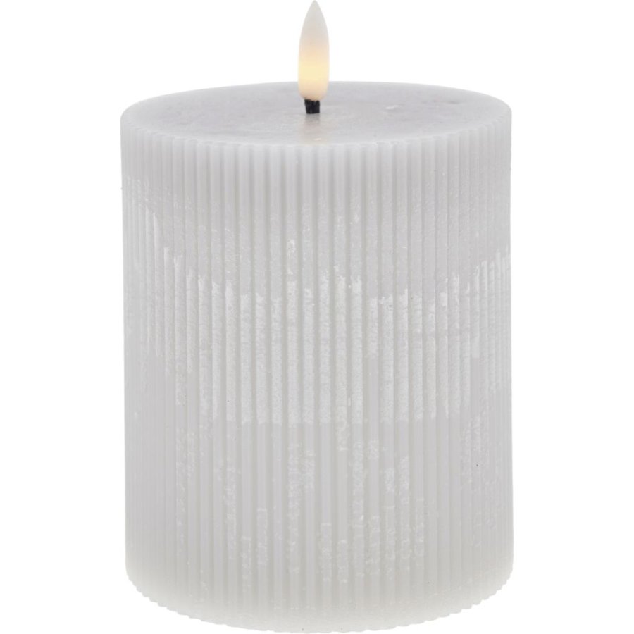 Lene Bjerre Lillia Stumpenkerze LED 10xH12 cm, Grau