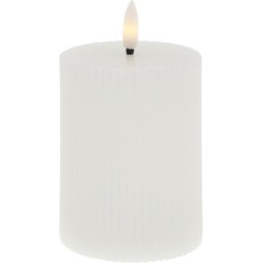 Lene Bjerre Lillia Stumpenkerze LED 7,5xH10 cm, Wei