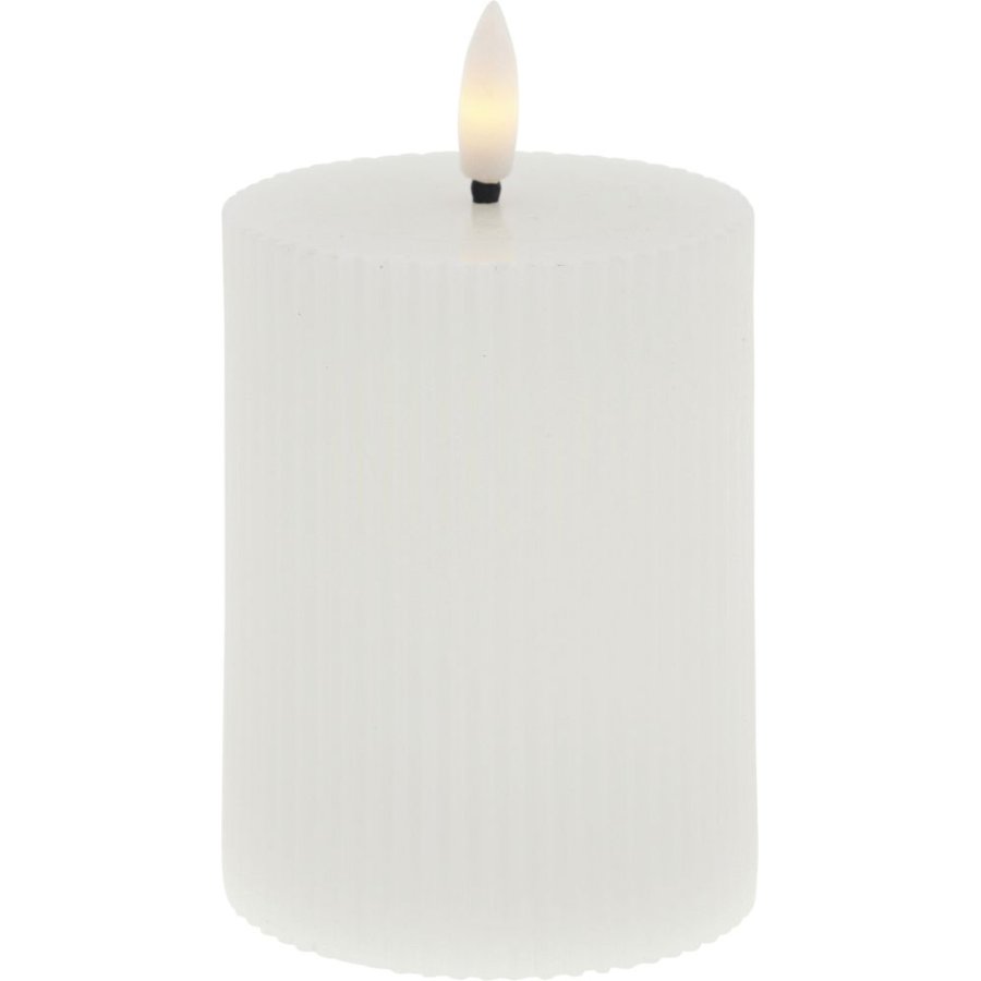 Lene Bjerre Lillia Stumpenkerze LED 7,5xH10 cm, Weiß