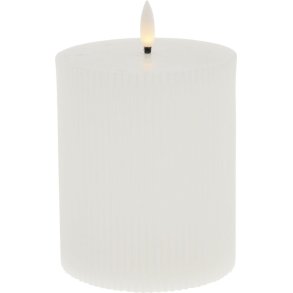 Lene Bjerre Lillia Stumpenkerze LED 10xH12 cm, Weiß