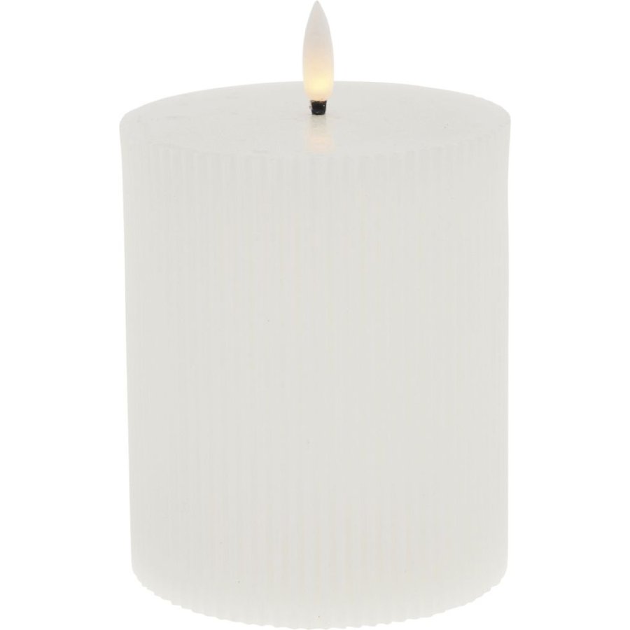 Lene Bjerre Lillia Stumpenkerze LED 10xH12 cm, Weiß