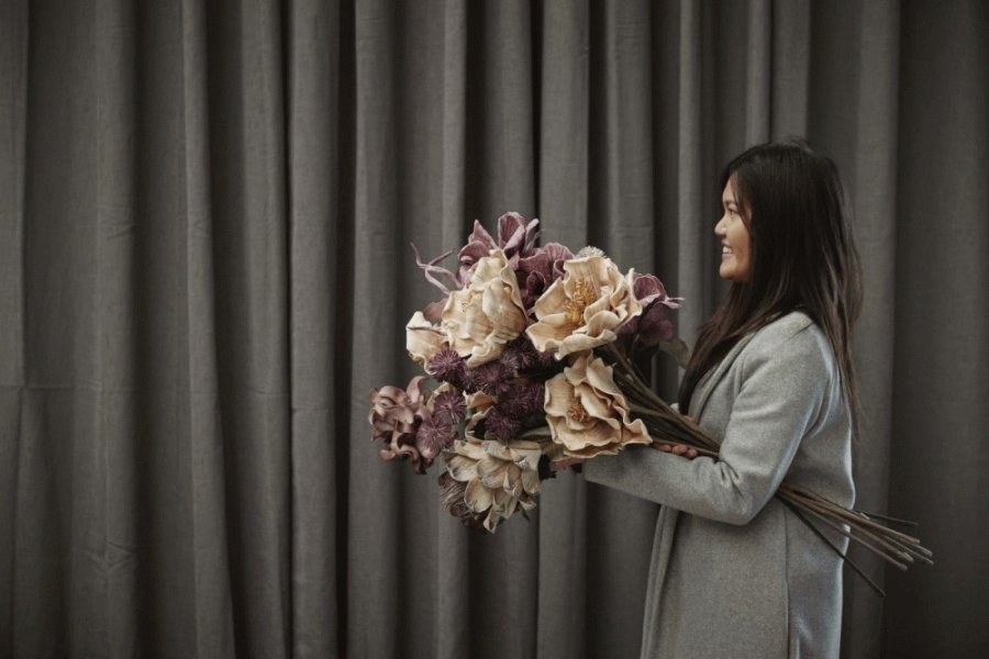 Lene Bjerre Happia Kunstblume 95 cm, Sand