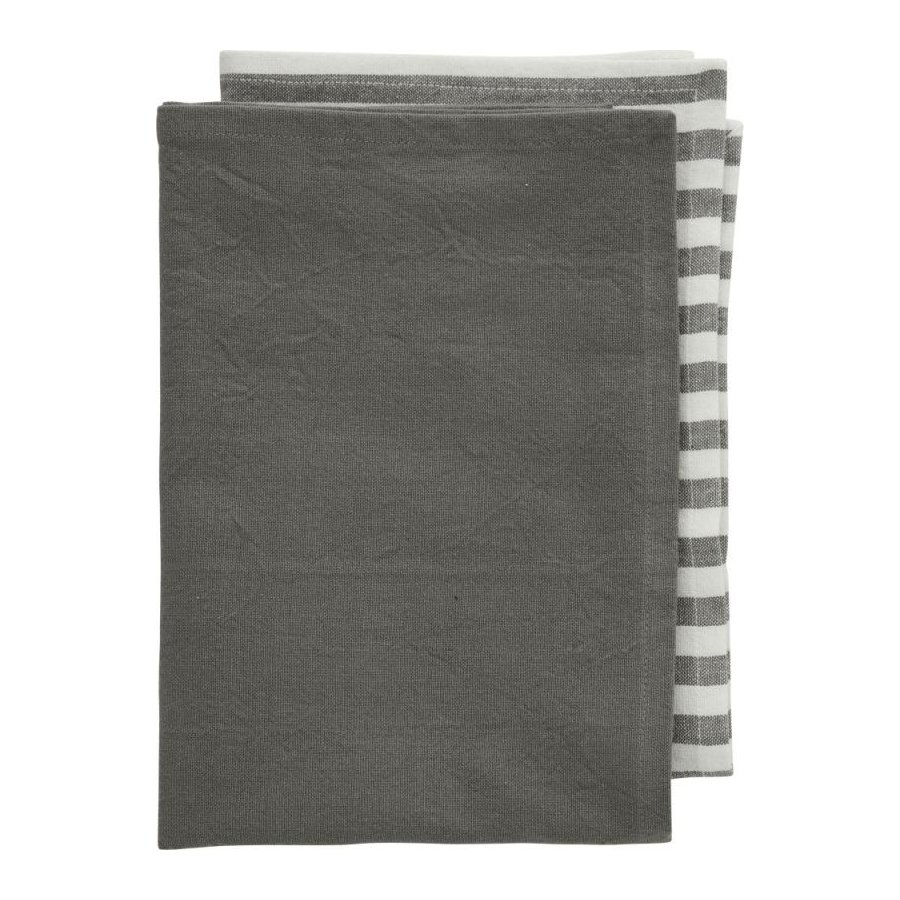Lene Bjerre Estrille Geschirrtuch 2er Set 50x70 cm, Grau