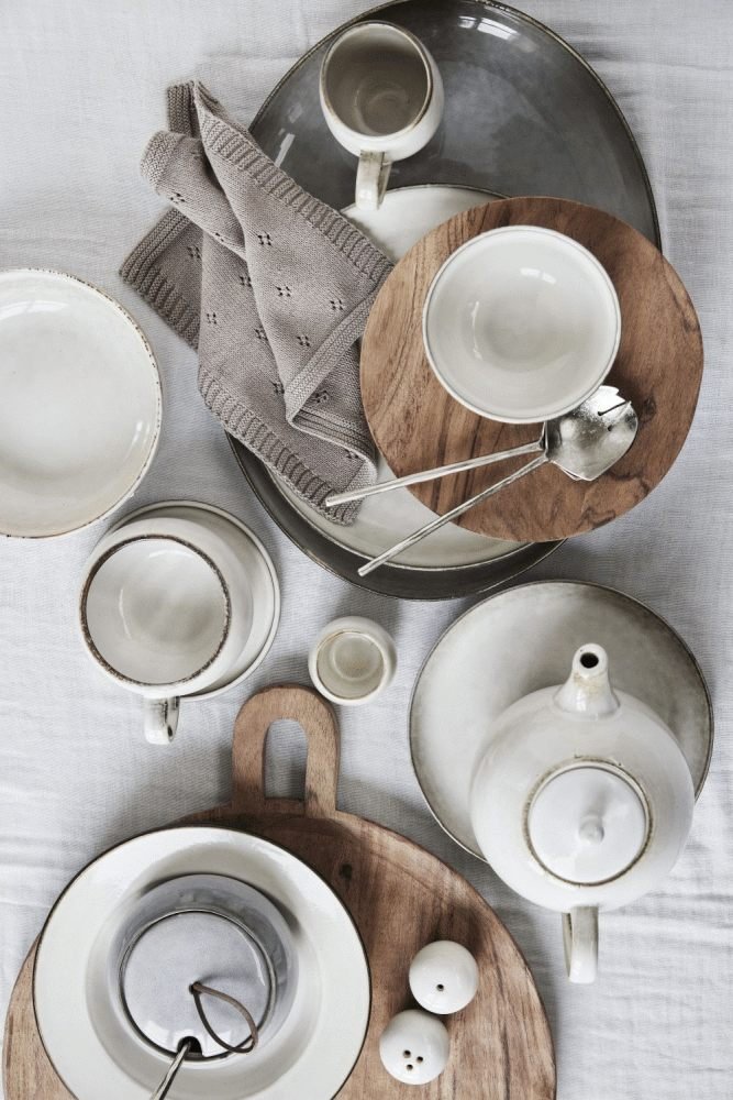 Lene Bjerre Caia Spültuch 2er Set 28x28 cm, Taupe