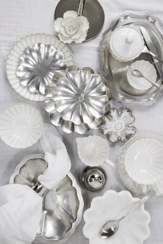 Lene Bjerre Philine Servierplatte 19,5x25,5 cm, Silberfarbenes Finish