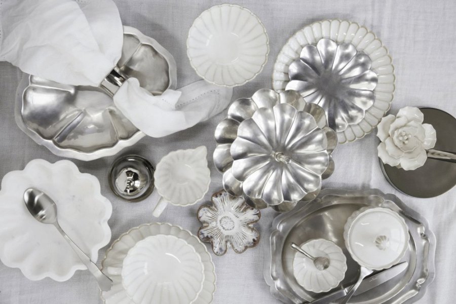 Lene Bjerre Philine Servierplatte 23,5x29 cm, Silberfarbenes Finish