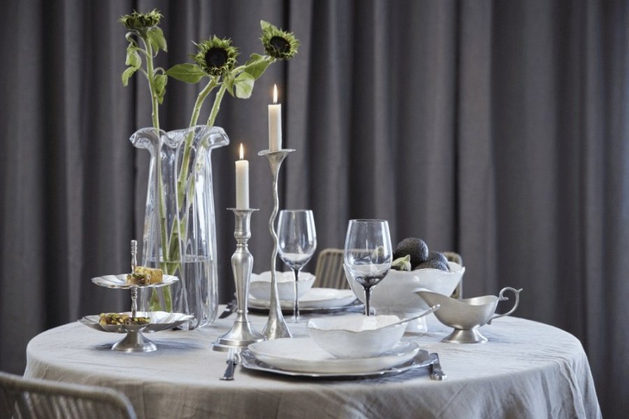 Lene Bjerre Philine Kerzenhalter H31,5 cm, Silberfarbenes Finish