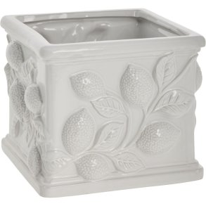 Lene Bjerre Limone Urtepotteskjuler H15,8 cm, Hvid