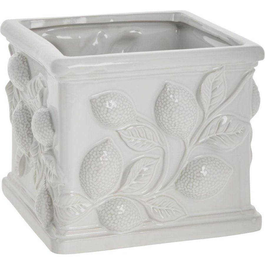 Lene Bjerre Limone Urtepotteskjuler H15,8 cm, Hvid