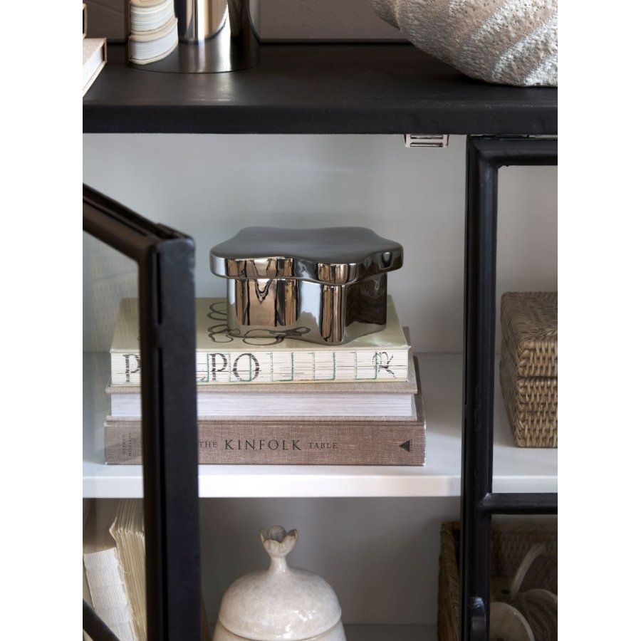 Lene Bjerre Brime Topf mit Deckel H8 cm, Silberfarbenes Finish