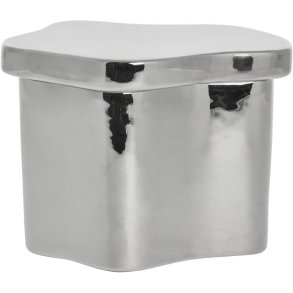 Lene Bjerre Brime Topf mit Deckel H15 cm, Silberfarbenes Finish
