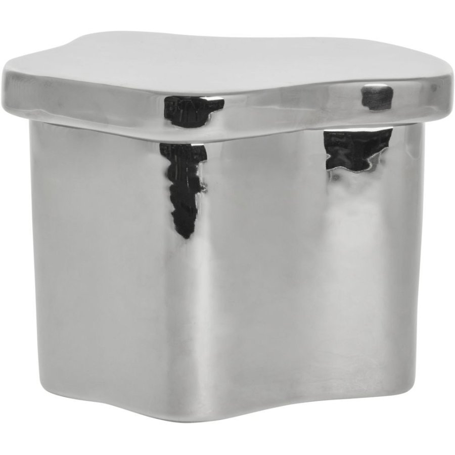 Lene Bjerre Brime Topf mit Deckel H15 cm, Silberfarbenes Finish