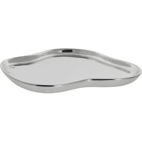 Lene Bjerre Brime Platte 24x25 cm, Silberfarbenes Finish