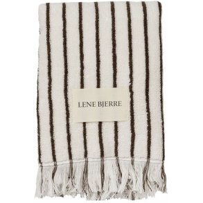 Lene Bjerre Ayane Stripe H�ndkl�de 50x100 cm, Linen/Brun