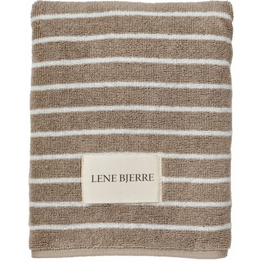 Lene Bjerre Ayane Stripe Badmat 50x80 cm, Beige