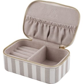 Lene Bjerre Ayille Stripe Smykkeskrin 9x13 cm, Hvid/Linen