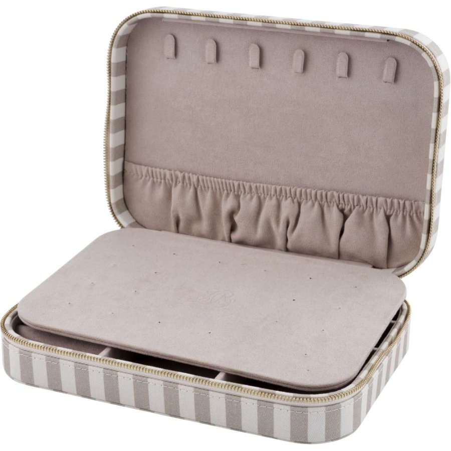 Lene Bjerre Ayille Stripe Smykkeskrin 17x24 cm, Hvid/Linen